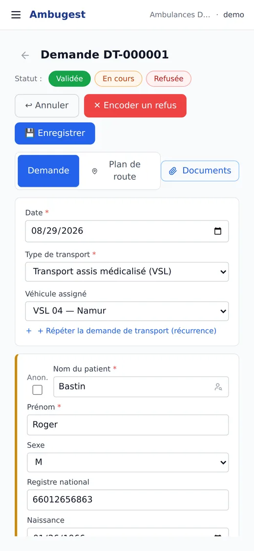 Planning du jour sur smartphone.